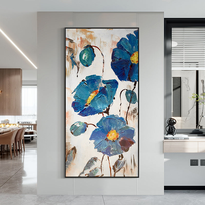 Hand Painted Abstract flowers landscape oil painting on canvas Wall art Pictures for Living Room home,31inx47in,No Frame