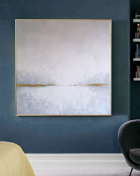 AbstractSkyPaintingSeaAbstractPaintingLargeWallSeascapeArtPaintingYellowPaintingAbstractArtworkWhite   31in,No Frame