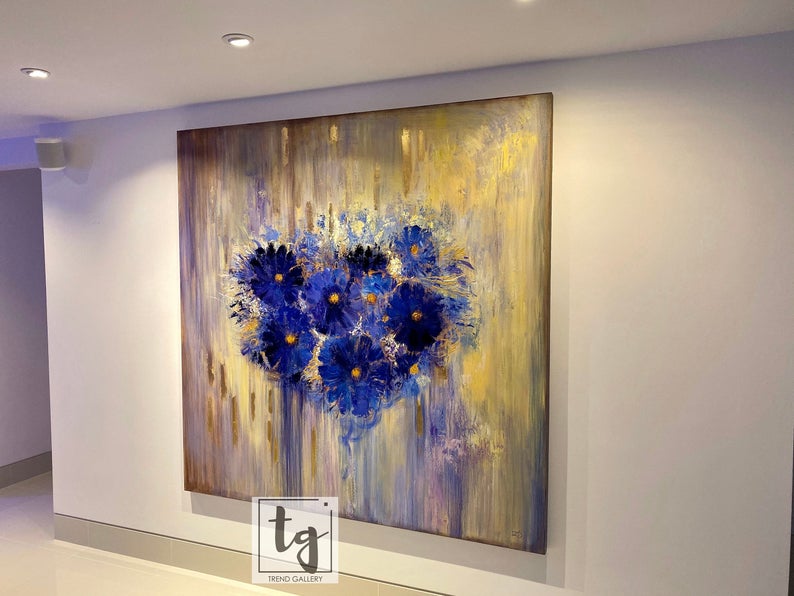 AbstractPaintingRomanticWallArtLargeCanvasArtColorfulPaintingOriginalPaintingOnCanvasFlowerHeart  31in,No Frame