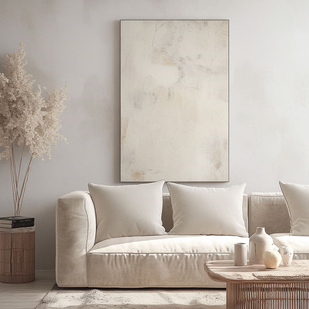 Handpainted Abstract Wall Art Painting Decorative Painting Aisle Corridor Mural Mooring Hanging Painting white 31inx47in,No Frame