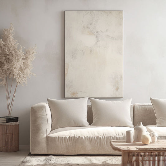 Handpainted Abstract Wall Art Painting Decorative Painting Aisle Corridor Mural Mooring Hanging Painting white 31inx47in,No Frame