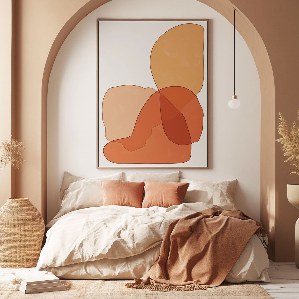 Handpainted Abstract Wall Art Painting Decorative Painting Aisle Corridor Mural Mooring Hanging Paintingorangepink1inx47in,No Frame