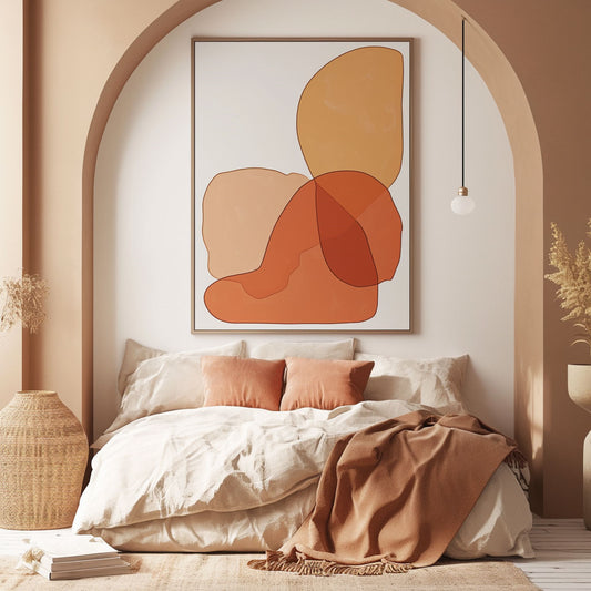 Handpainted Abstract Wall Art Painting Decorative Painting Aisle Corridor Mural Mooring Hanging Paintingorangepink1inx47in,No Frame