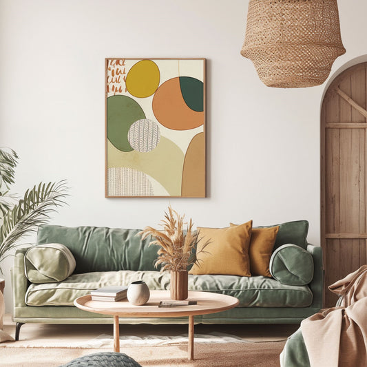 Handpainted Abstract Wall Art Painting Decorative Painting Aisle Corridor Mural Mooring Hanging Paintingorangeyellowgreen1inx47in,No Frame