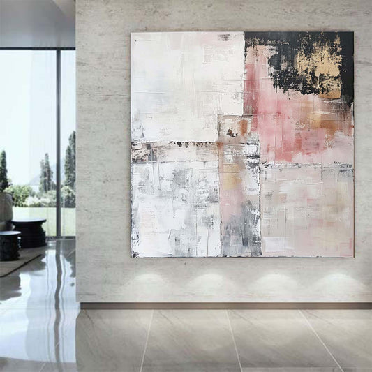 Abstract Handmade Oil Painting Modern Minimalist Home Living Room Decoration Painting,31inx31in,No Frame