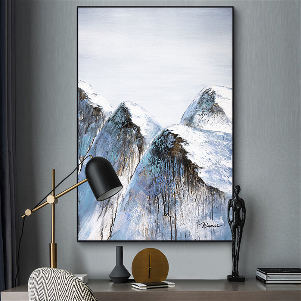 Abstract Mountain Oil Paintings On Canvas Handmade Landscape Wall Art Pictures Hand Painted Paintings For Living Room,31inx47in,No Frame