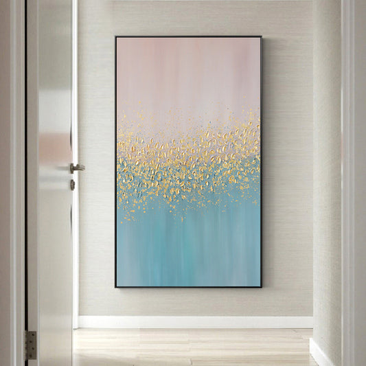 Gold hand-painted Oil Painting Abstract Modern Decorative Extravagance Porch Light Corridor Hallway Paintings Vertical Version O27inx54in,No Frame