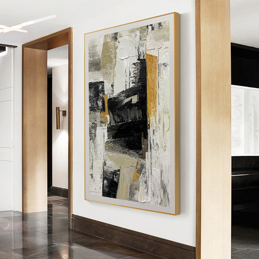 Modern Wall Art Thick Texture Acrylic Canvas Abstract Oil Painting Home Decor HandPainted Mural Hotel Office For Living Room,31inx47in,No Frame