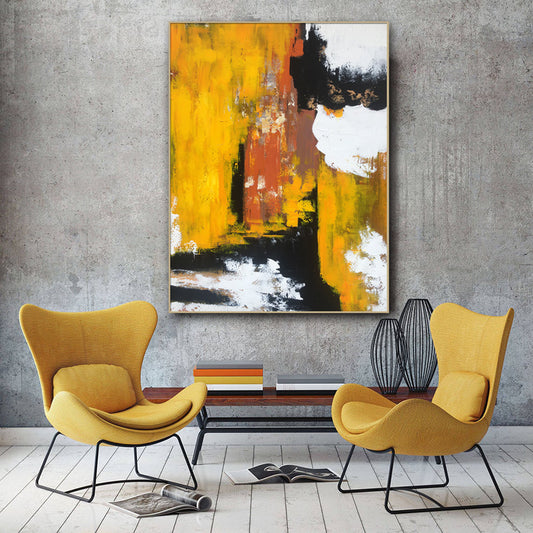 Abstract Landscape Hand painted Oil Painting Canvas Art Nodic Colorful Tree and Lake Oil Paintings for Home Living Room,31inx47in,No Frame