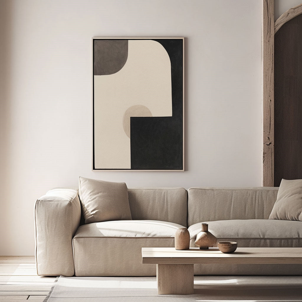 Handpainted Abstract Wall Art Painting Decorative Painting Aisle Corridor Mural Mooring Hanging Painting black white 31inx47in,No Frame
