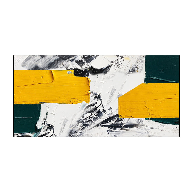 Black And White hand-painted Oil Painting Orange Abstract three-dimensional Decorative Painting The Living Room Sofa Backdrop Co27inx54in,No Frame