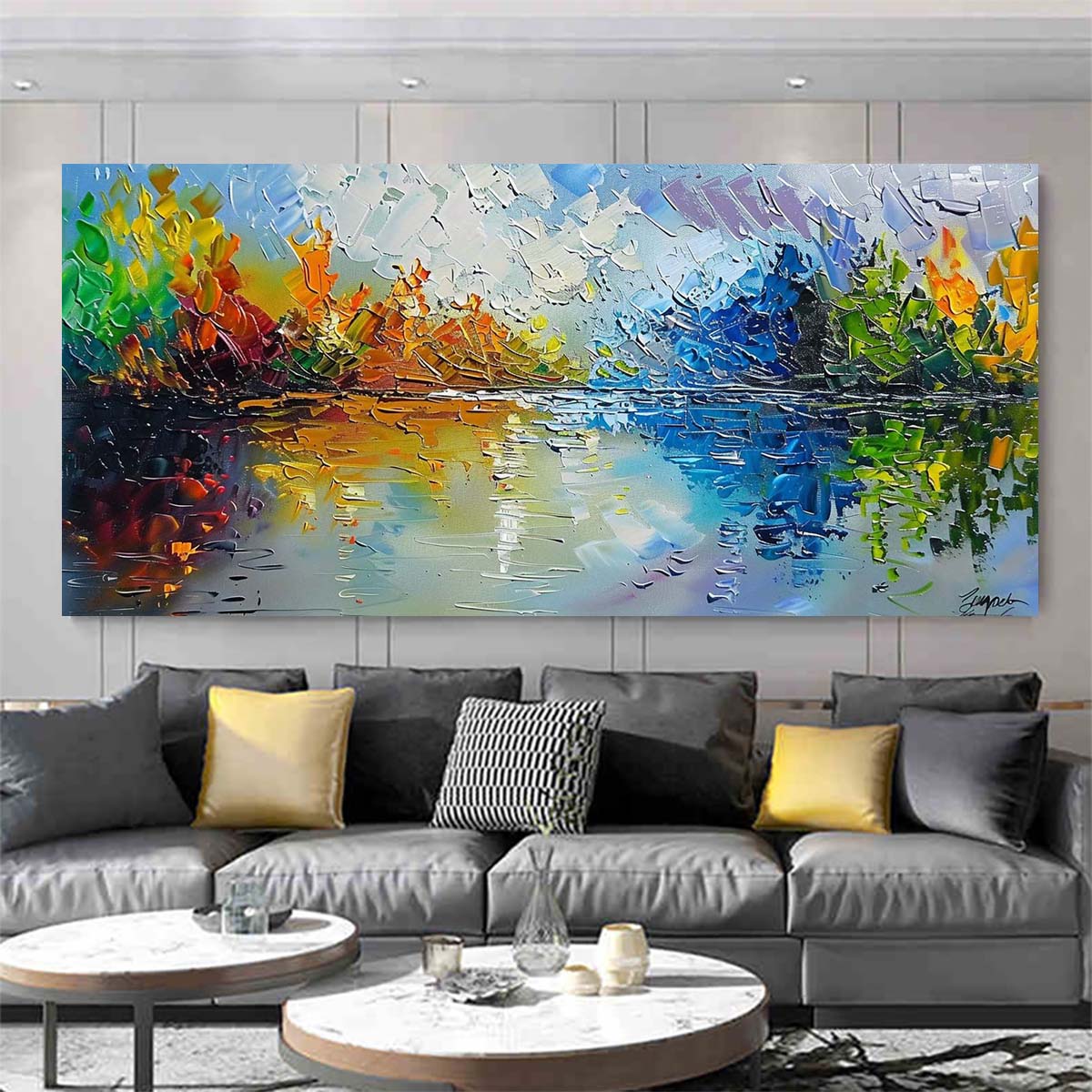 Original creation Landscape Hand painted Oil Painting Canvas Wall Art For Home Living Room Unframed/Rolled #022