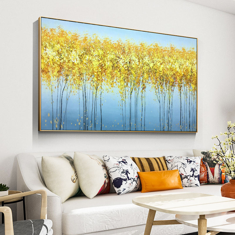Pure hand-painted Abstract Oil Painting Bedside Pachira Living Room Sofa Backdrop Mural Hanging Light Luxury Scandinavian Style27inx54in,No Frame