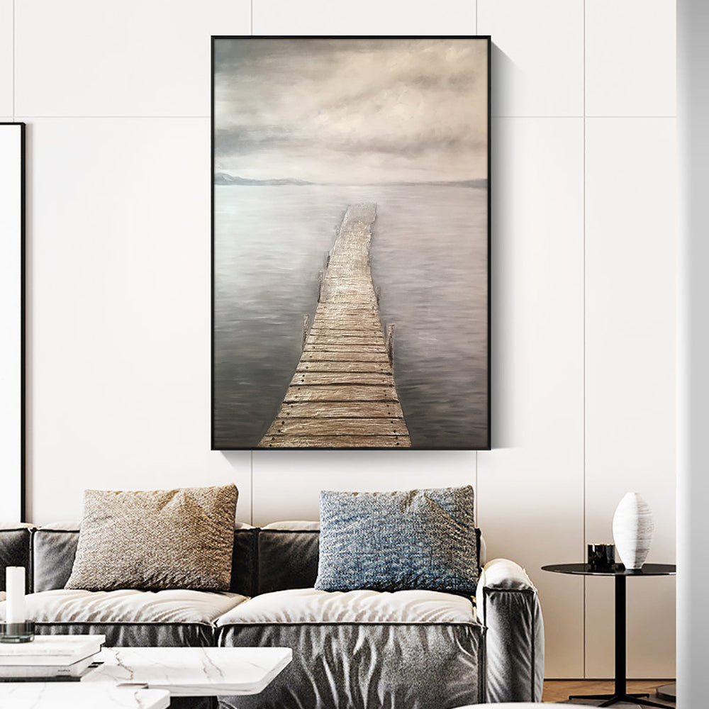 Abstract Textured Hand Painted Oil Painting On Canvas Modern Landscape Paintings Wall Art For Bedroom,31inx47in,No Frame