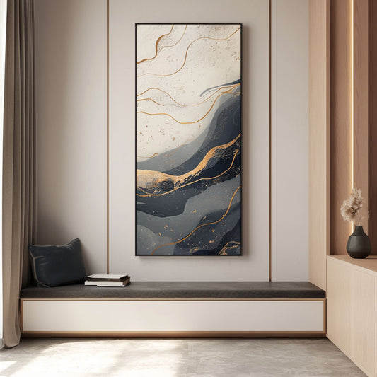 Minimalism Abstract Handmade Oil Painting Modern Home Living Room Decoration Painting,27inx54in,No Frame