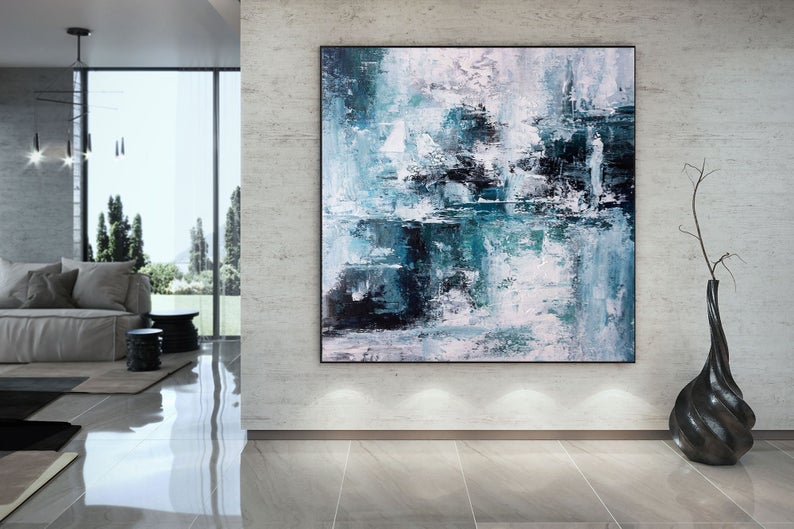 ExtraLargeWallArtPaletteKnifeArtworkOriginalPaintingOnCanvasModernHomeDecorContemporaryArt 31in,No Frame
