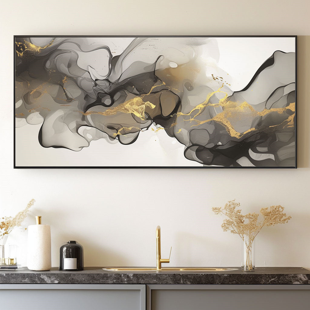 Minimalism Abstract Handmade Oil Painting Modern Home Living Room Decoration Painting,27inx54in,No Frame