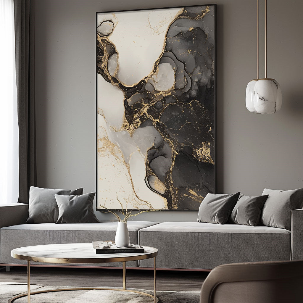 Handpainted Abstract Wall Art Painting Decorative Painting Aisle Corridor Mural Mooring Hanging Painting white black 31inx47in,No Frame