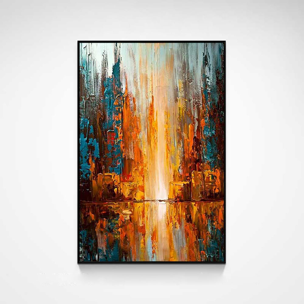 Large Wall Art Bright Abstract Painting Thick Oil Canvas Painting Hand Painted Abstract Artwork Living Room,31inx47in,No Frame