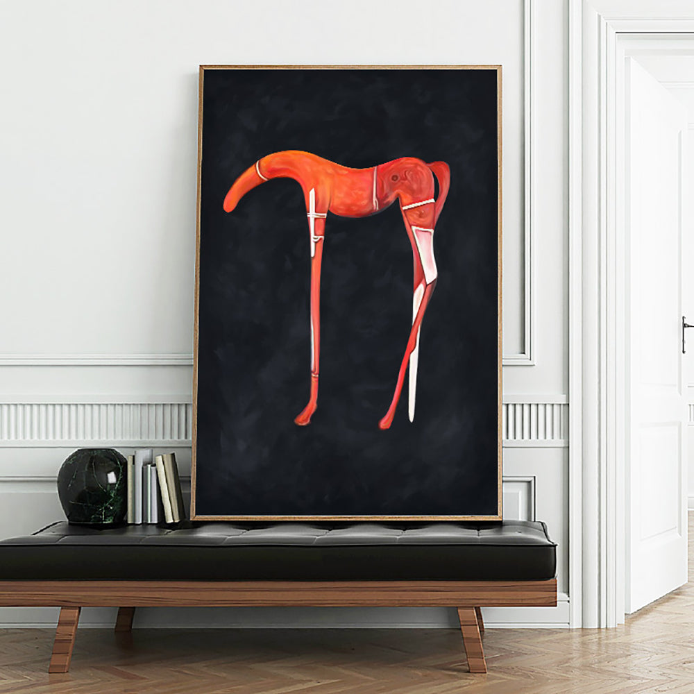 Hand Painted Animal Abstract Horse Oil Painting On Canvas Home Decoration Handmade Large Abstract Wall,31inx47in,No Frame