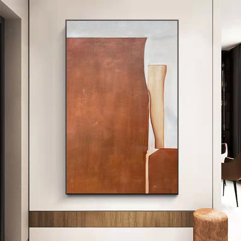 Living Room Floor Painting Nordic Sofa Background Wall Decoration Painting Corridor Aisle Large Vertical Hand painted,31inx47in,No Frame