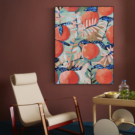 #810Handpainted Oil Painting Nordic Living Room Decoration Painting Abstract Entrance Door Hanging Painting Small Fresh Art,31inx47in,No Frame