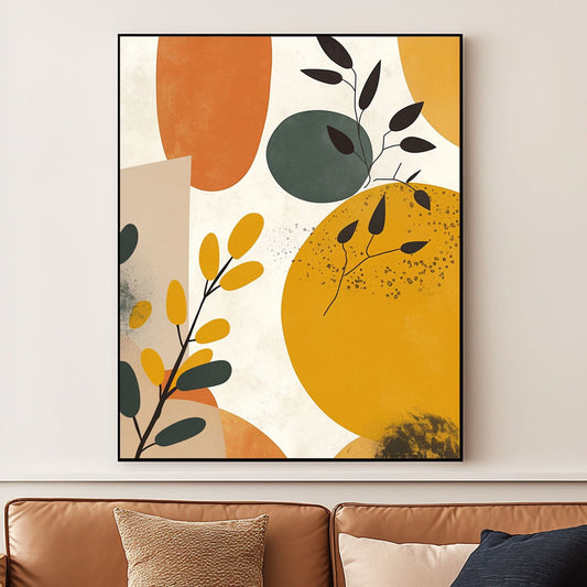 Handpainted Abstract Wall Art Painting Decorative Painting Aisle Corridor Mural Mooring Hanging Paintingyellowgreenorange1inx47in,No Frame