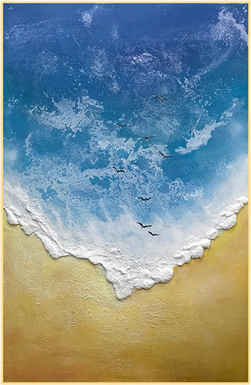 Abstract 3D Thick Art Handmade Oil Painting Canvas Gold Paintings Wall Pictures Art Wall Artwork For Living Room Bedroom,31inx47in,No Frame