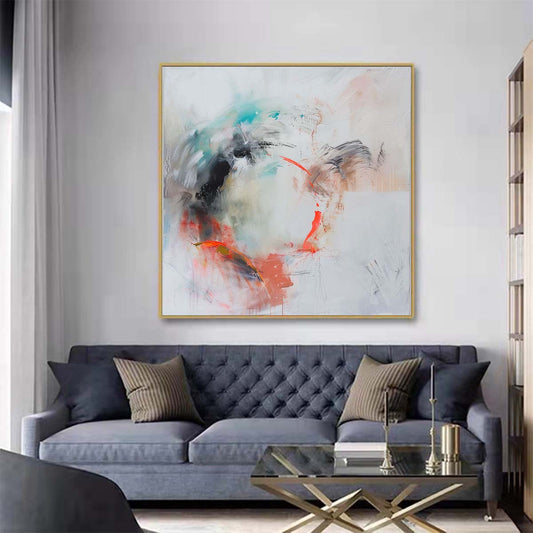 Abstract Handmade Oil Painting Modern Minimalist Home Living Room Decoration Painting,31inx31in,No Frame