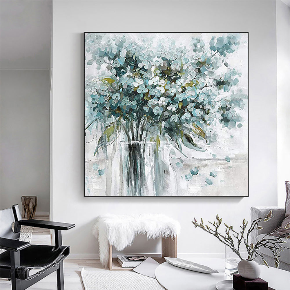 Hand Painted Oil Painting On Canvas Art Handmade Flower Oil Painting Wall Art Picture Three,31inx31in,No Frame