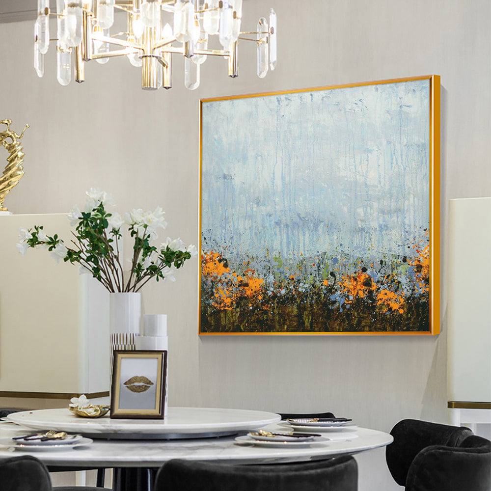 Abstract Beautiful Light Blue Painting On Canvas  Hand Painted Oil Painting Wall Art Poster Art,31inx31in,No Frame