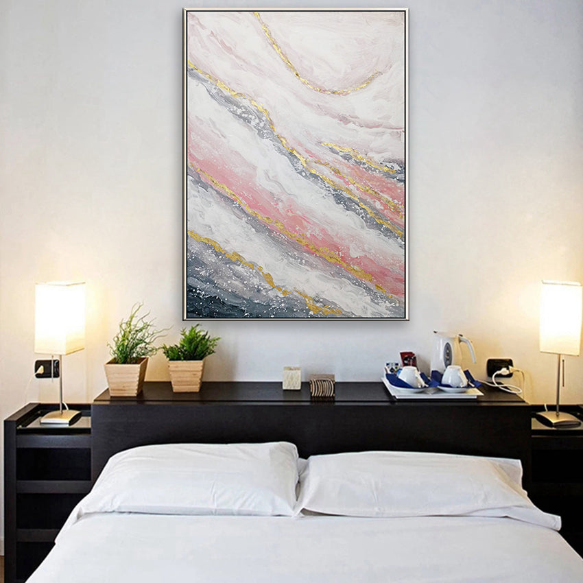 Large Decorative Sheets Wall Abstract Pictures Hand Painted Wall Art Home Decorative Paintings Office Decoration Room,31inx47in,No Frame