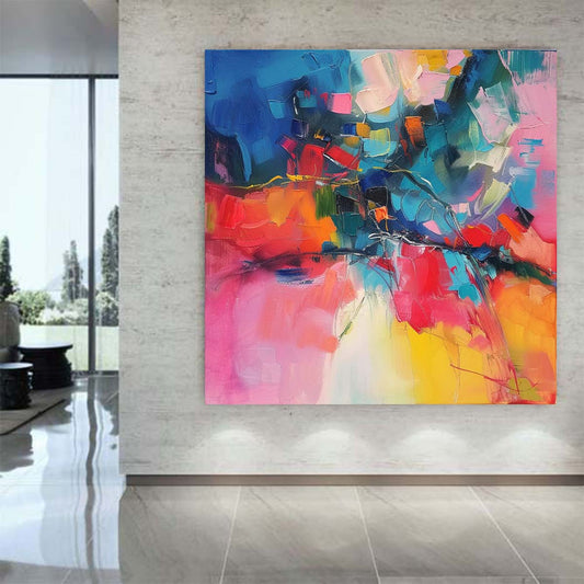 Abstract Handmade Oil Painting Modern Minimalist Home Living Room Decoration Painting,31inx31in,No Frame