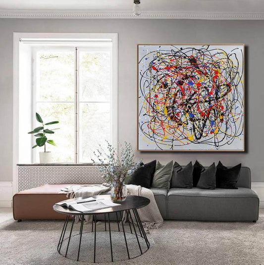 CanvasAbstractWallArtModernArtOversizeDecorWallArtColorfulPaintingLargeModernArtExtra 31in,No Frame