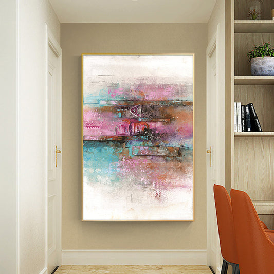 Abstract White Flower  Hand Painted Oil Painting On Canvas Handmade Wall Art  For Living Room,31inx47in