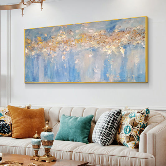 Abstract Gold Wall Art Picture Painting For Home Decoration Canvas Painting Hand Painted Acrylic Poster,27inx54in,No Frame