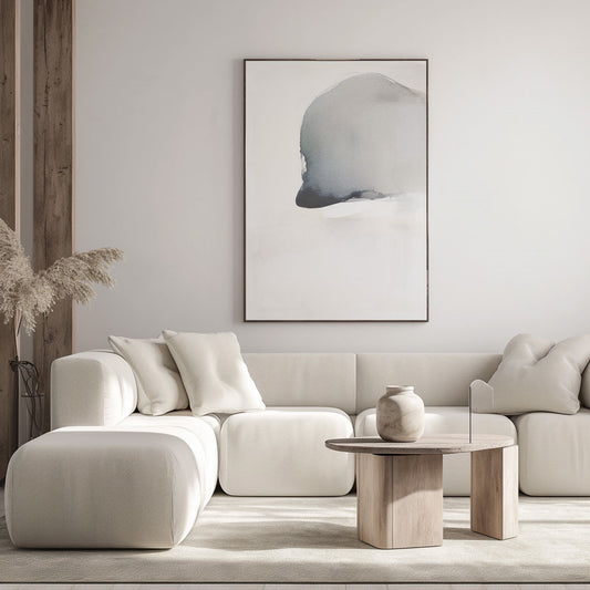 Handpainted Abstract Wall Art Painting Decorative Painting Aisle Corridor Mural Mooring Hanging Painting black white 31inx47in,No Frame