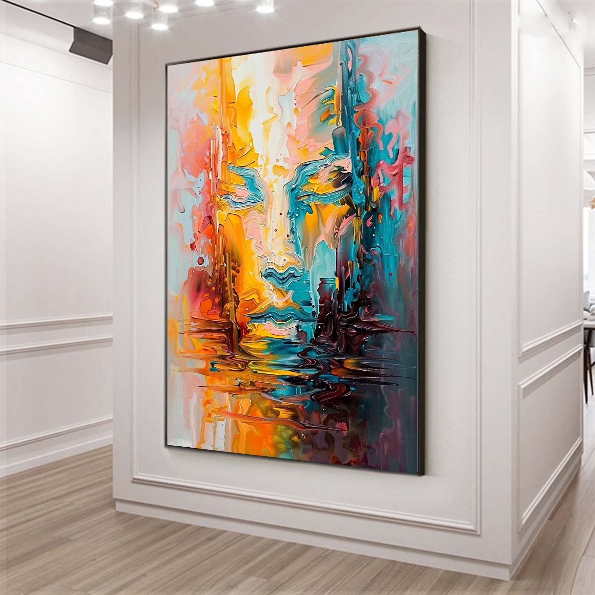 Original creation City Hand painted Oil Painting Canvas Wall Art For Home Living Room Unframed/Rolled #013