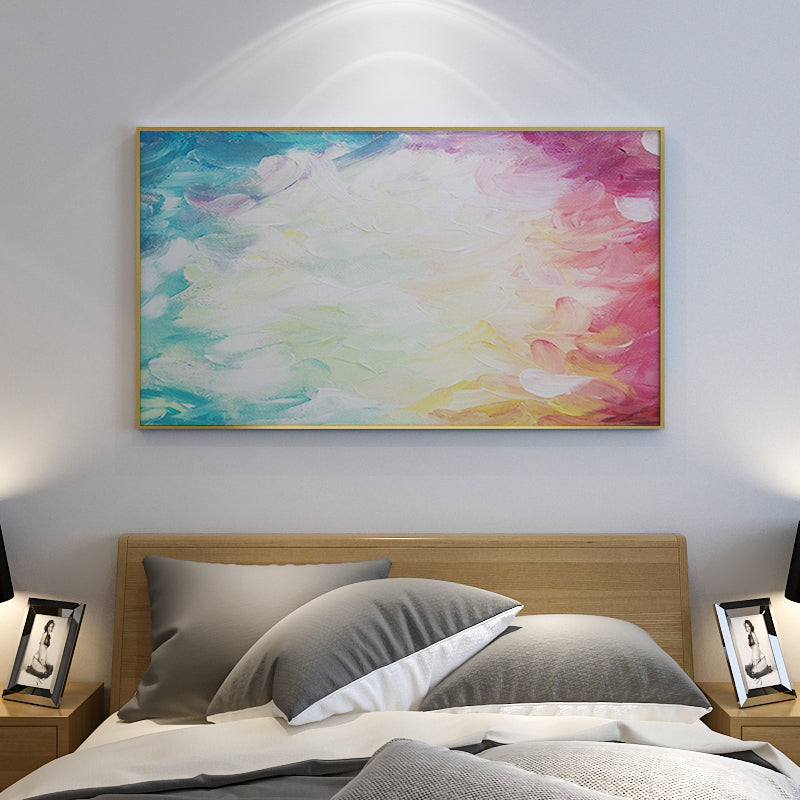 Handmade Abstract Art Colorful Oil Painting On Canvas Living Room Restaurant Decorative Hotel Modern Hanging Mural,31inx47in,No Frame