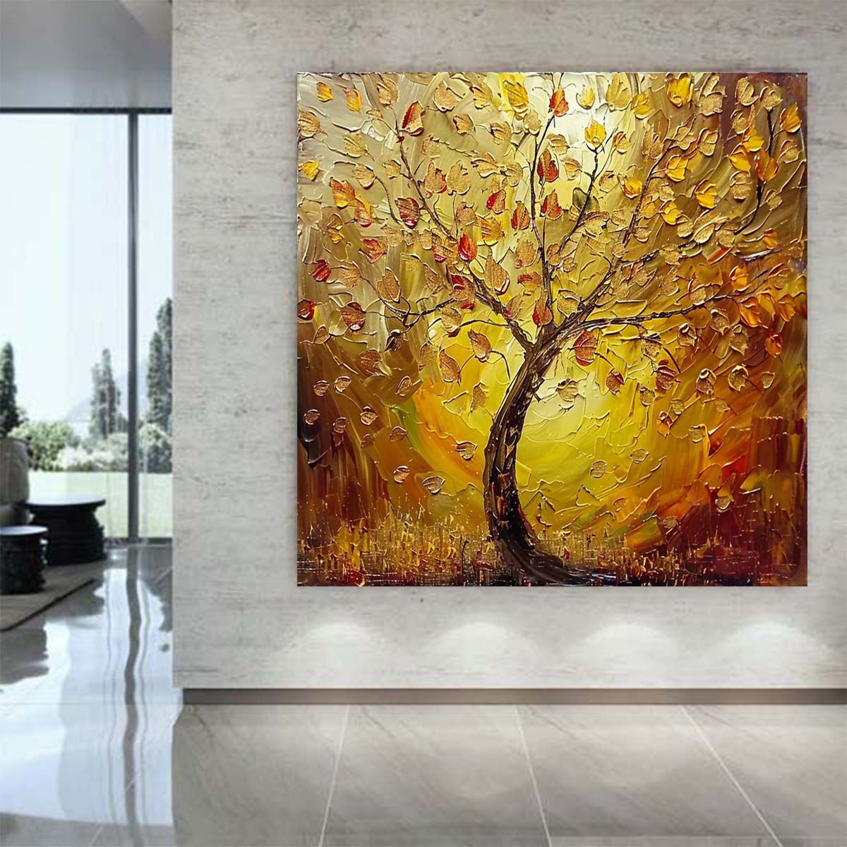 Abstract Handmade Oil Painting Modern Minimalist Home Living Room Decoration Painting,31inx31in,No Frame