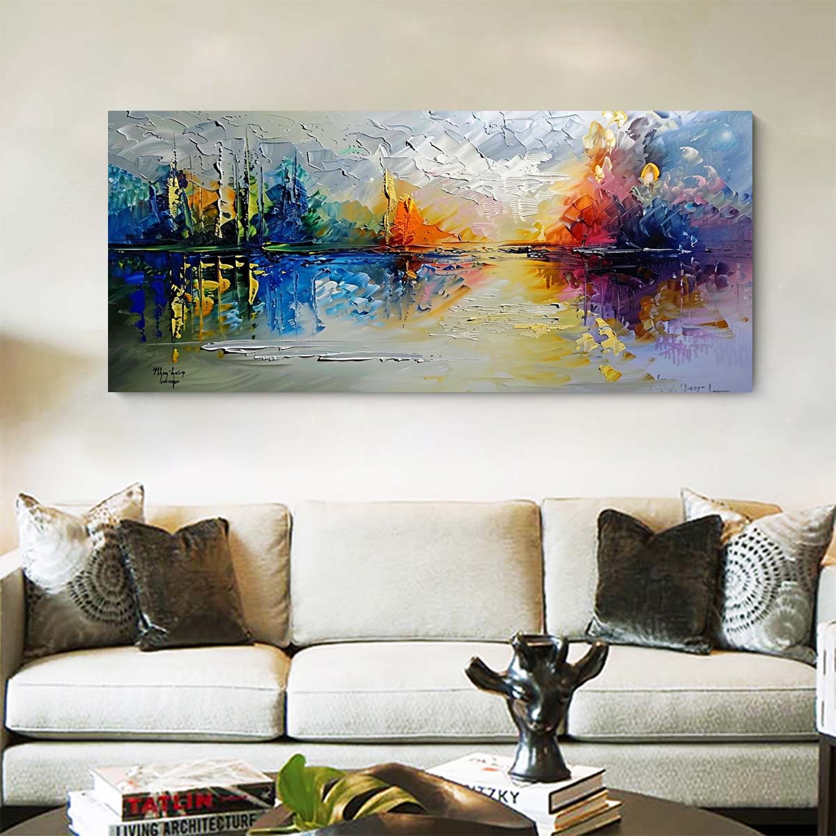 Original creation Landscape Hand painted Oil Painting Canvas Wall Art For Home Living Room Unframed/Rolled #017