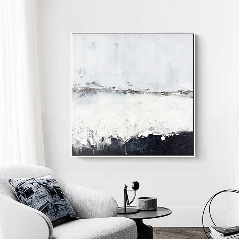 BlackAndWhitehandpainted-OilPaintingAbstractModernLivingRoomSofaBackdropDecorativePaintingPaintings   31in,No Frame