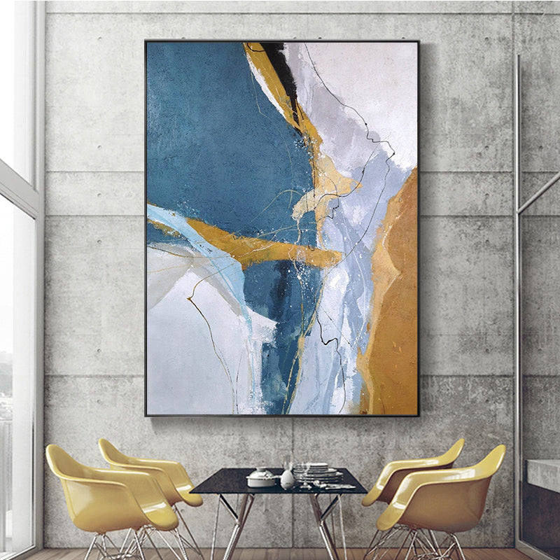 Vertical Large Living Room Modern Home Decoration Abstract Decorative Painting Murals  Handmade Oil Painting on ,31inx47in,No Frame