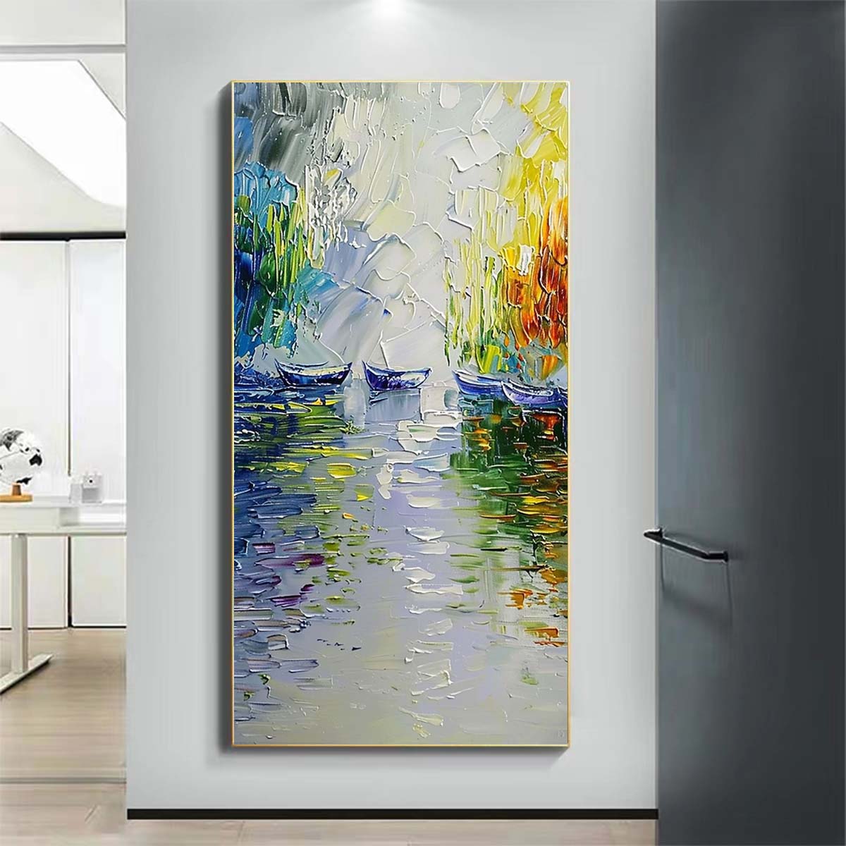Landscape Paintings Abstract Handmade Oil Painting Modern Home Living Room Decoration Painting,27inx54in,No Frame