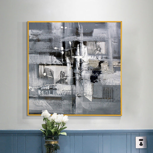 Abstract Gray Painting  Hand Painted Oil Painting On Canvas Modern Large Size Wall Art,31inx31in,No Frame