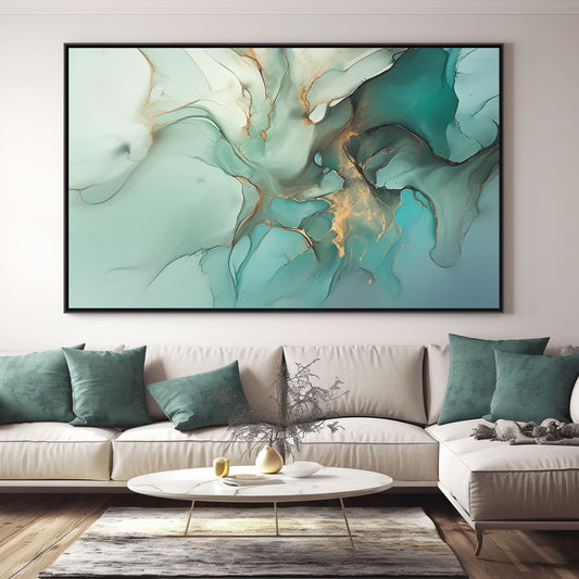 Handpainted Abstract Wall Art Painting Decorative Painting Aisle Corridor Mural Mooring Hanging Paintinggreen1inx47in,No Frame