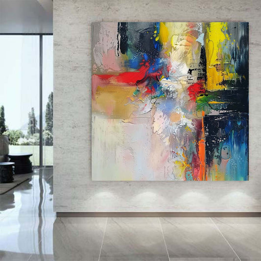 Abstract Handmade Oil Painting Modern Minimalist Home Living Room Decoration Painting,31inx31in,No Frame