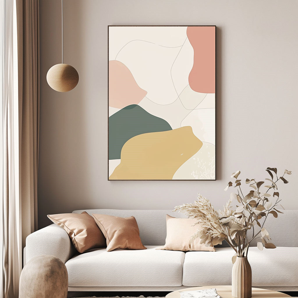Handpainted Abstract Wall Art Painting Decorative Painting Aisle Corridor Mural Mooring Hanging Paintingyellowgreenpink1inx47in,No Frame