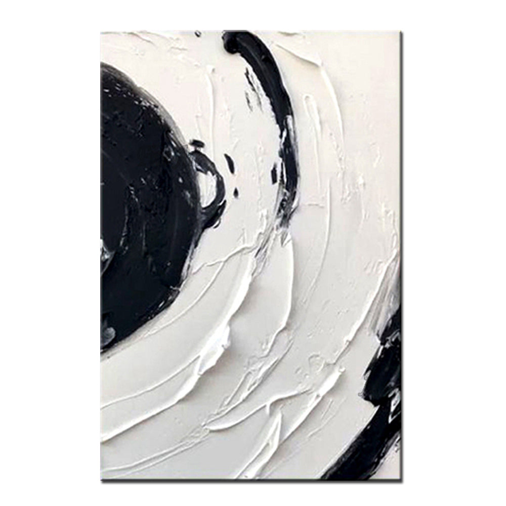 Hand Painted Abstract 3D Thick Oil Paintings Black And White Canvas Art Painting Home Decor Modern