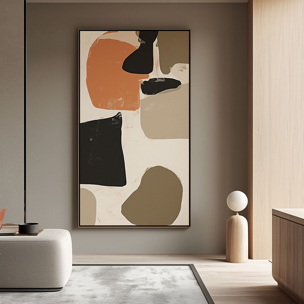 Minimalism Abstract Handmade Oil Painting Modern Home Living Room Decoration Painting,27inx54in,No Frame